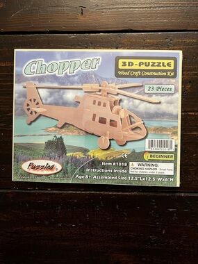 Chopper 3D Wood Puzzle Kit from Puzzled (23 Pieces)